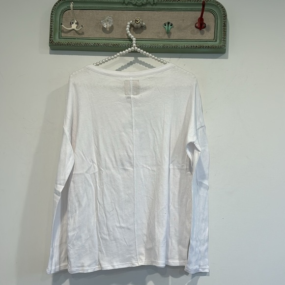 Chaser Brand Classic White Long Sleeve Women’s T-shirt size small new w tags - Picture 5 of 5